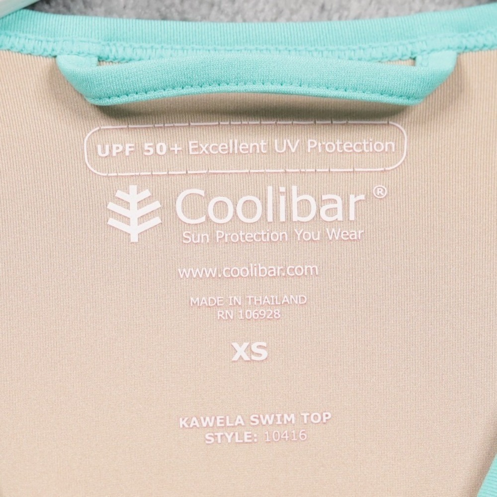 COOLIBAR Kawela Swim Top Aqua Blue‎ UPF 50+ Long Sleeve Rash Guard Sz XS - Picture 7 of 8